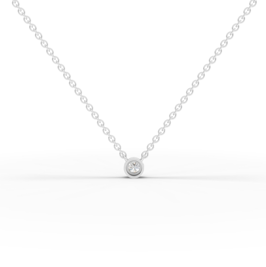 0.50 Ct Solitaire Bezel Diamond Pendant