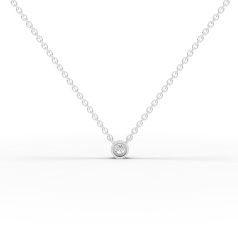 0.50 Ct Minimal Lab Diamond Pendant in Bezel Setting 0.50 Ct Center
