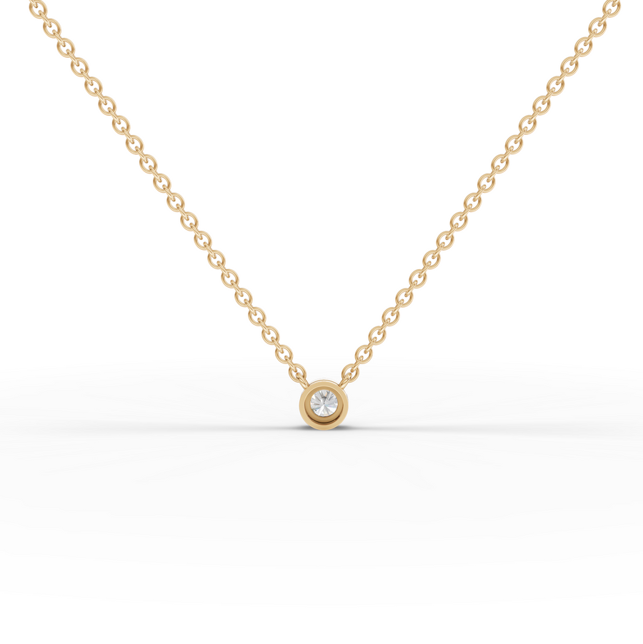 0.50 Ct Solitaire Bezel Diamond Pendant