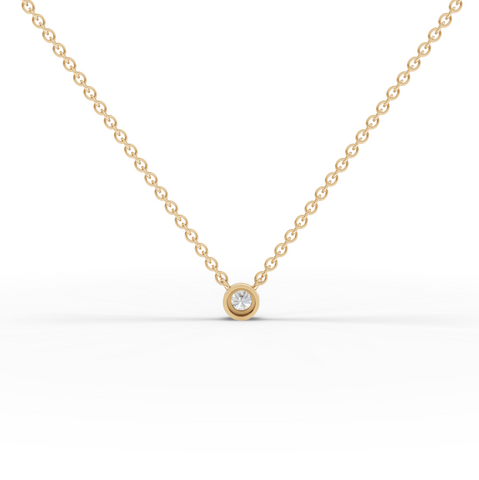 0.50 Ct Minimal Lab Diamond Pendant in Bezel Setting 0.50 Ct Center