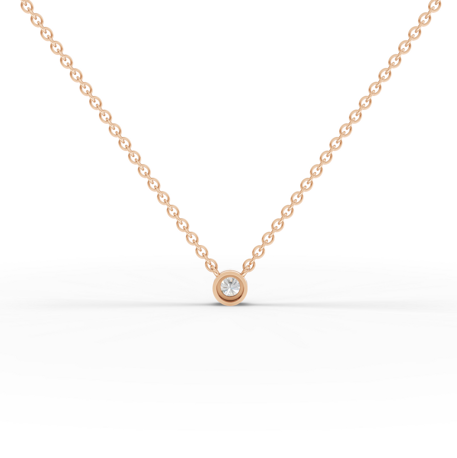 0.50 Ct Solitaire Bezel Diamond Pendant