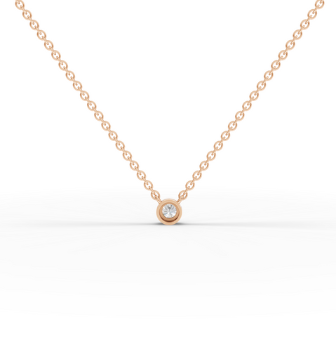 0.50 Ct Minimal Lab Diamond Pendant in Bezel Setting 0.50 Ct Center