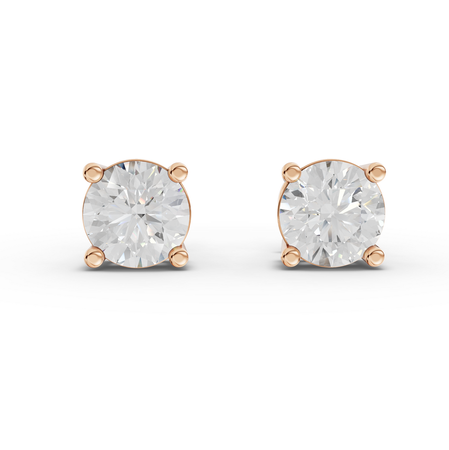 0.50 Ct Each Round Pring Set Stud Earrings