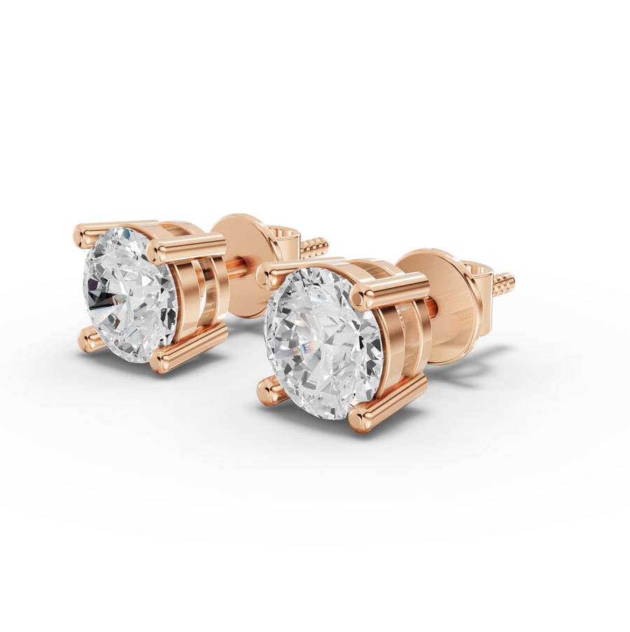 0.50 Ct Each Round Pring Set Stud Earrings