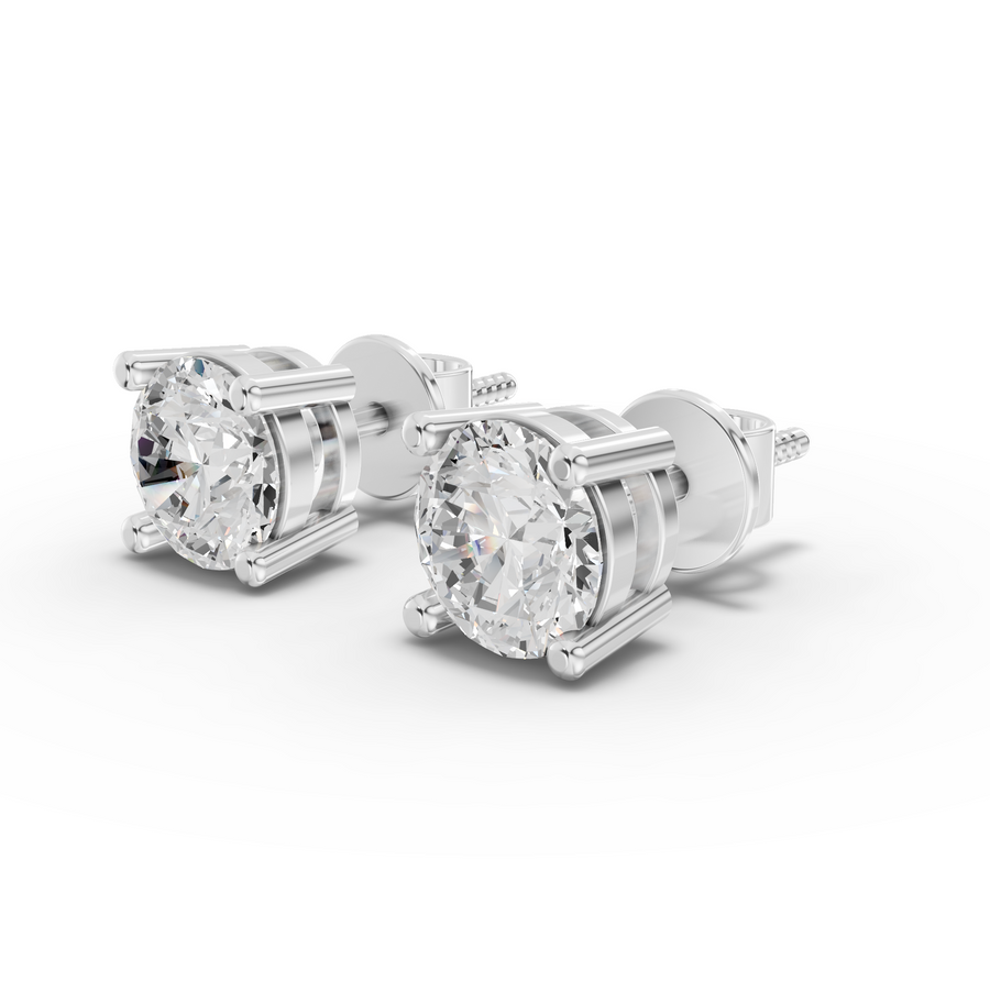 0.50 Ct Each Round Pring Set Stud Earrings