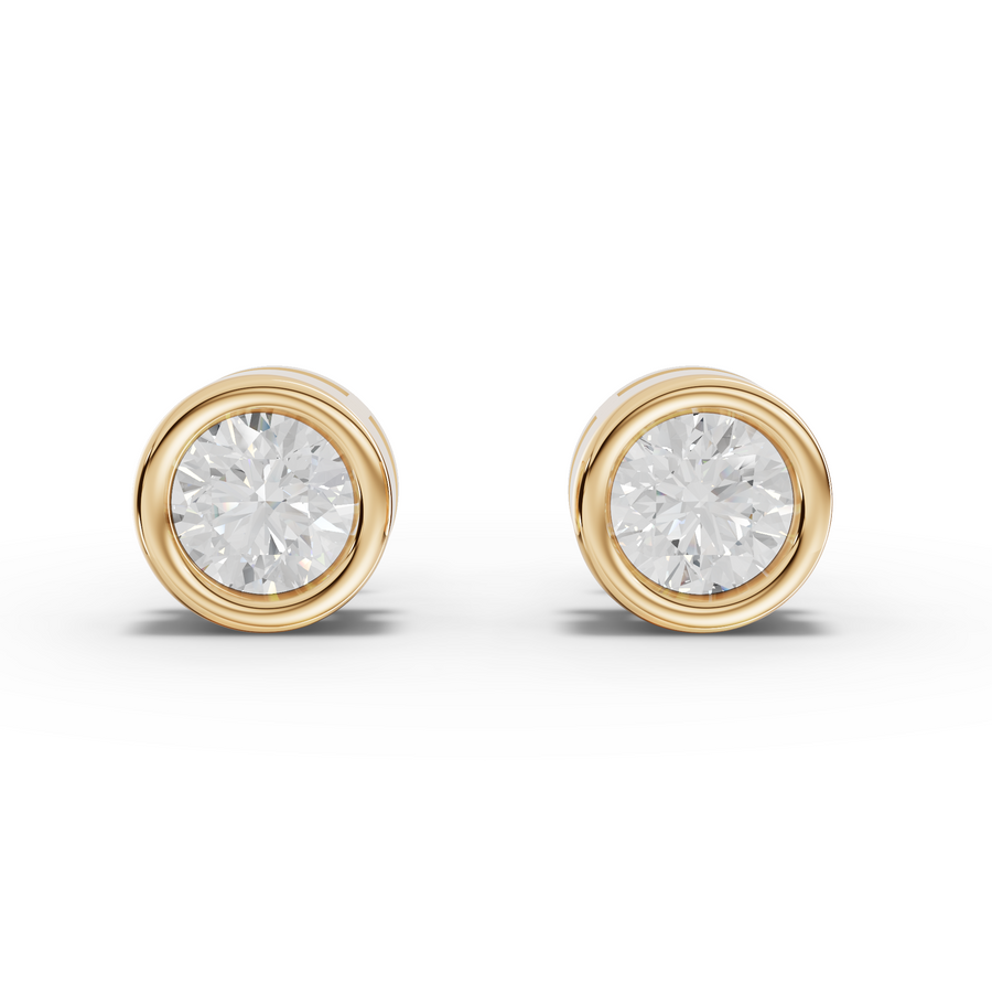 0.50 Ct Each Round Bezel Stud Earrings