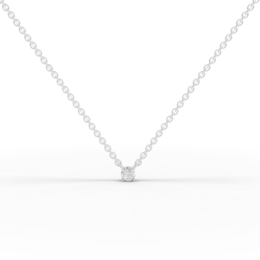 0.50 ct solitaire lab grown diamond pendant necklace with brilliant-cut center on a delicate chain