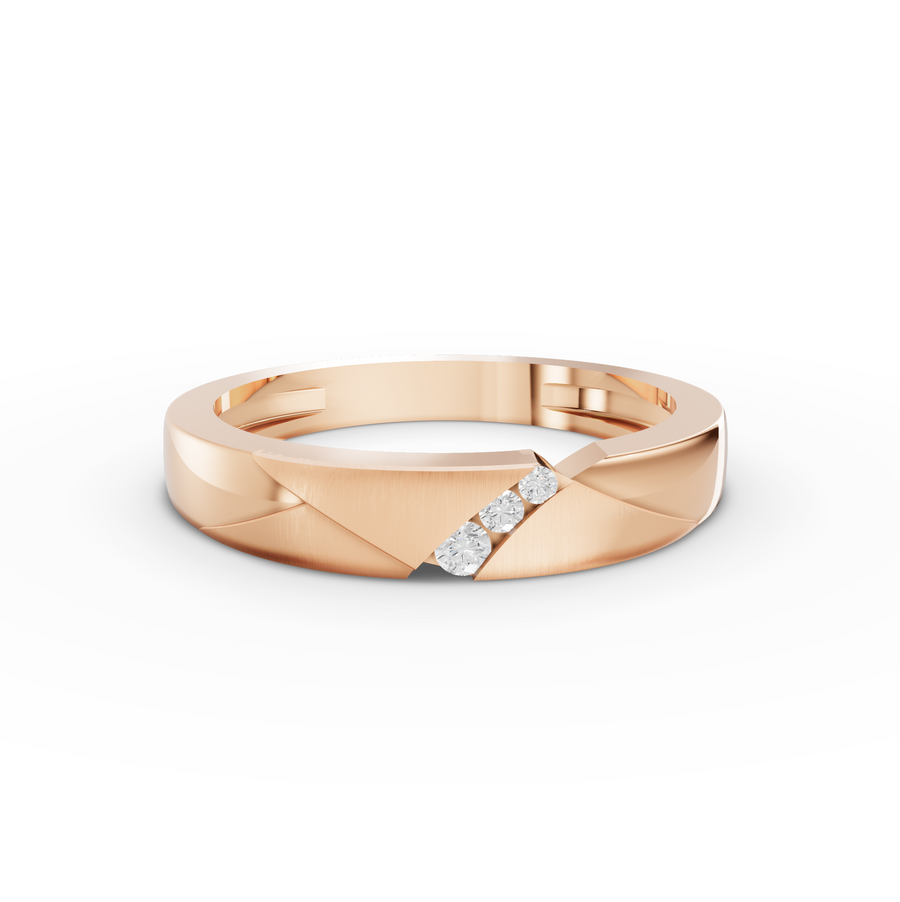 0.047 Ct Round Diamond Groove Band