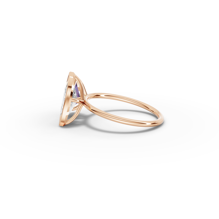 2.00 Ct Amethyst & Marquise Lab Diamond Toi et Moi Ring