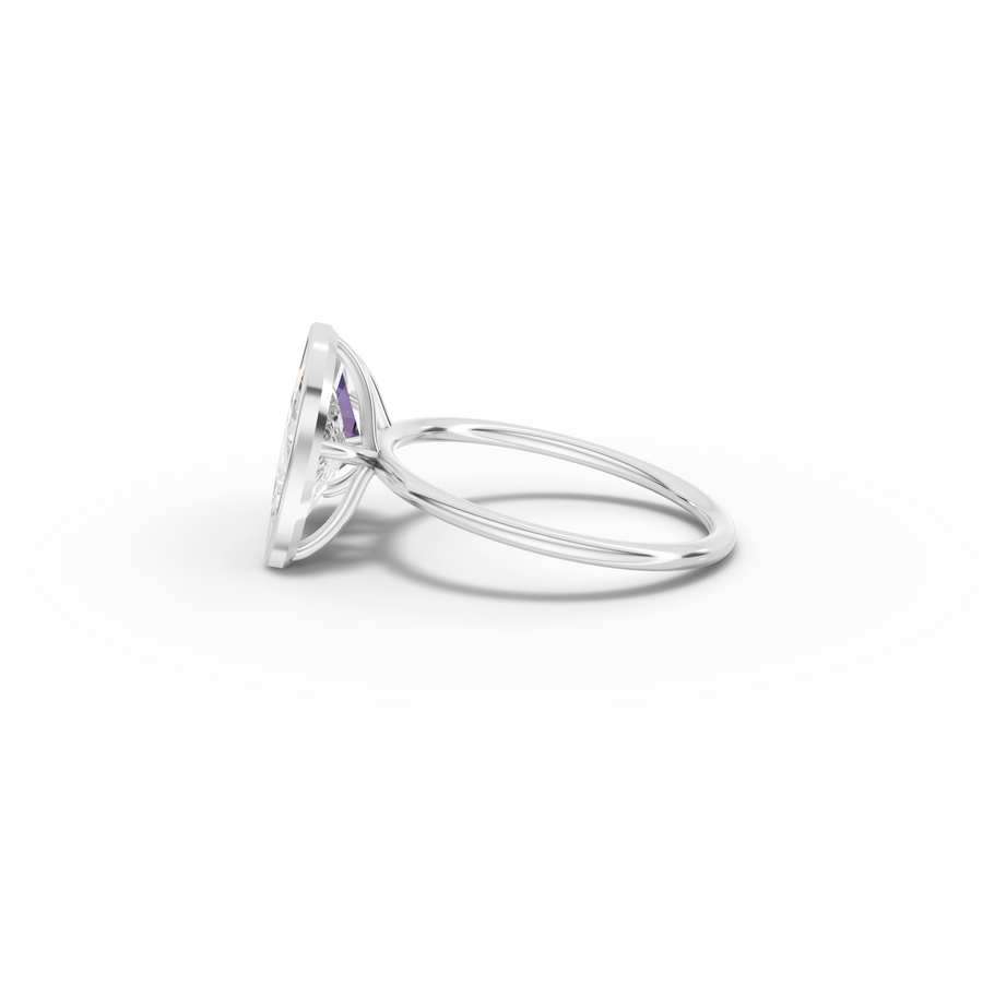 2.00 Ct Amethyst & Marquise Lab Diamond Toi et Moi Ring