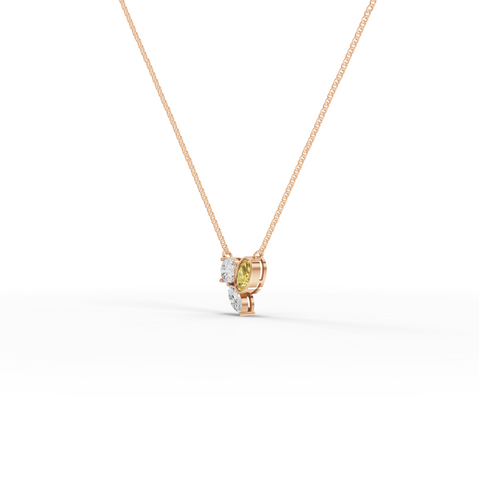 2.50 Ct Lab Grown Diamond Oval Citrine Cluster Pendant Necklace