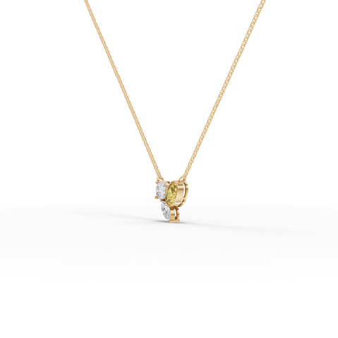 2.50 Ct Lab Grown Diamond Oval Citrine Cluster Pendant Necklace