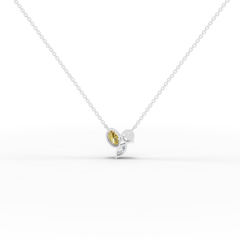 2.50 Ct Lab Grown Diamond Oval Citrine Cluster Pendant Necklace