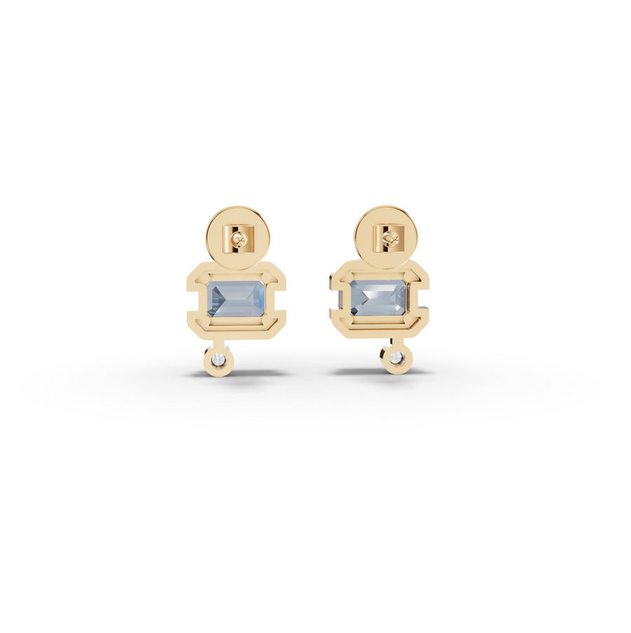 2.42 Ct March Birthstone Aquamarine Diamond Drop Earrings