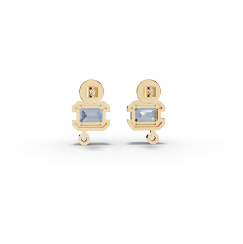2.42 Ct March Birthstone Aquamarine Diamond Drop Earrings