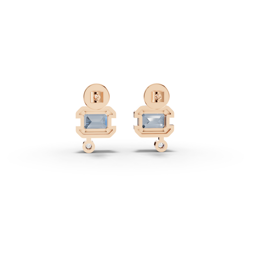 2.42 Ct March Birthstone Aquamarine Diamond Drop Earrings