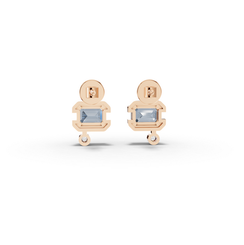 2.42 Ct March Birthstone Aquamarine Diamond Drop Earrings