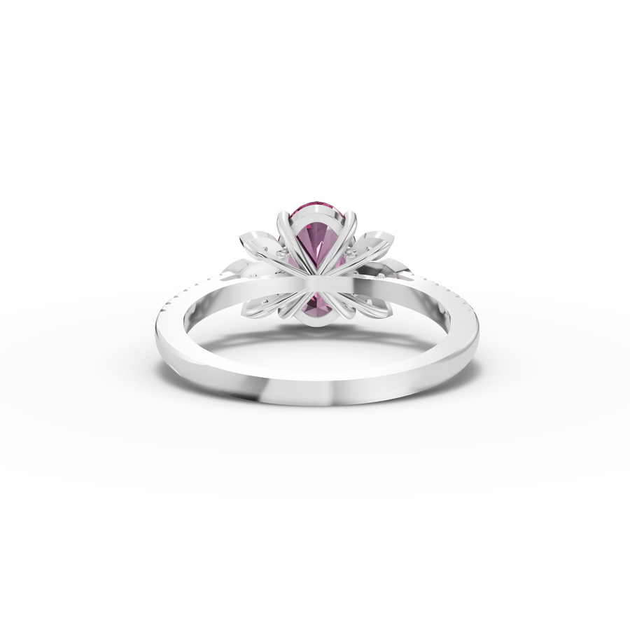 1.64 Ct Oval Tourmaline Halo Ring 1.5 Ct Center
