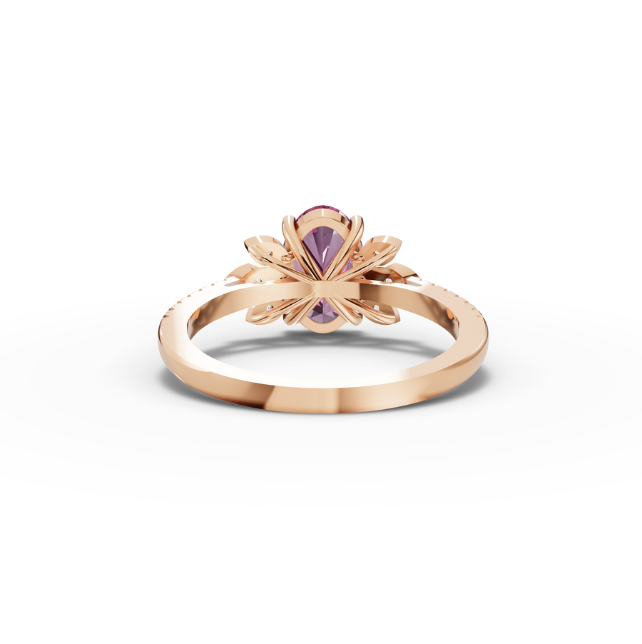 1.64 Ct Oval Tourmaline Halo Ring 1.5 Ct Center