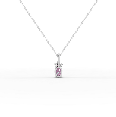 1.51 Ct Pink Tourmaline Diamond Pendant with Accent Diamonds Center 1.00 Ct