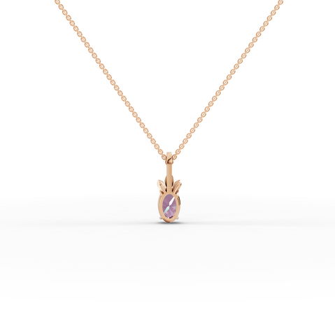 1.51 Ct Pink Tourmaline Diamond Pendant with Accent Diamonds Center 1.00 Ct