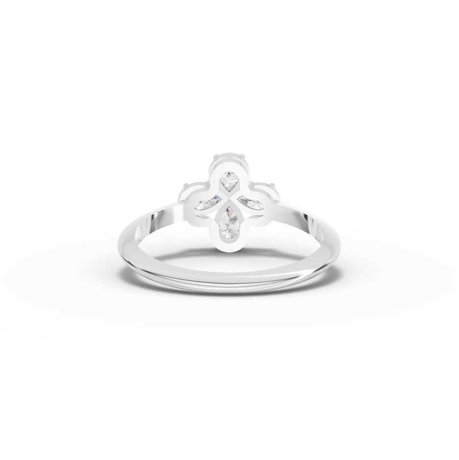 0.60 CT Pear Floral Lab Diamond Cluster Ring