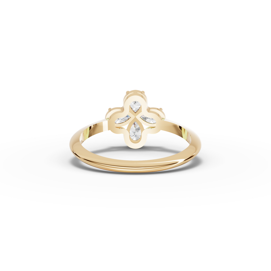 0.60 CT Pear Floral Lab Diamond Cluster Ring