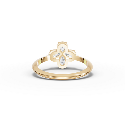 0.60 CT Pear Floral Lab Diamond Cluster Ring
