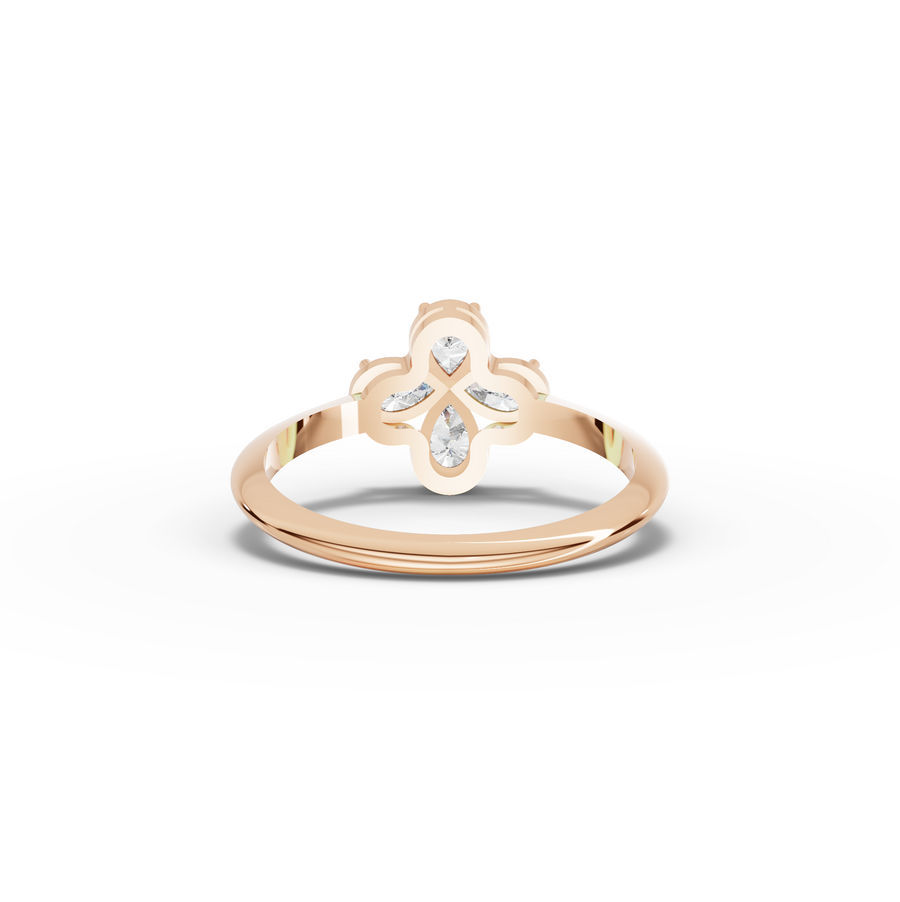 0.60 CT Pear Floral Lab Diamond Cluster Ring