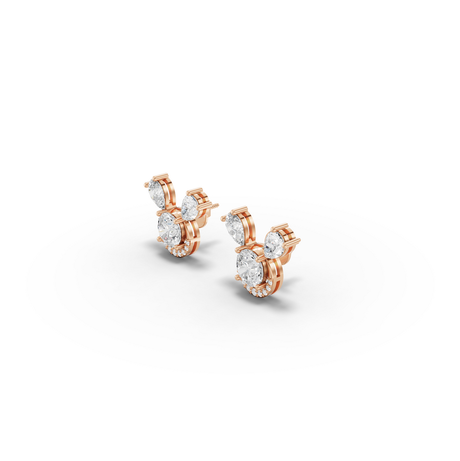 3.52 Ct Round April Birthstone Stud Earrings