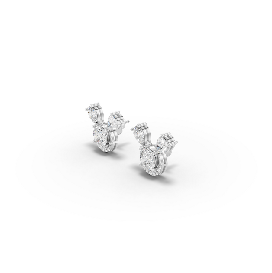 3.52 Ct Round April Birthstone Stud Earrings