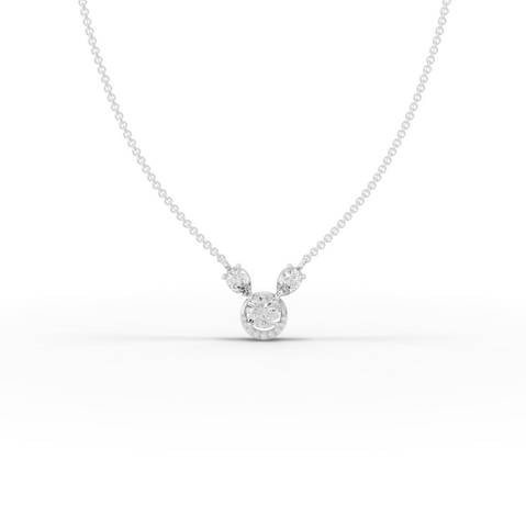 1.75 Ct Round April Birthstone Diamond Halo Pendant Necklace 1.00 Ct Center
