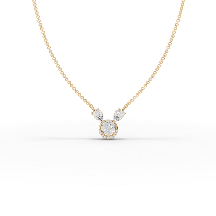 1.75 Ct Round Halo April Birthstone Pendant