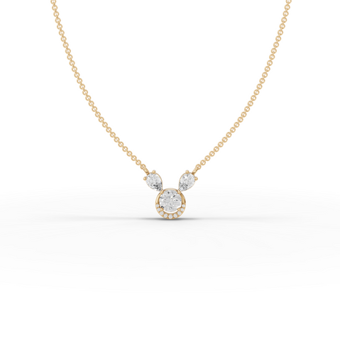 1.75 Ct Round April Birthstone Diamond Halo Pendant Necklace 1.00 Ct Center