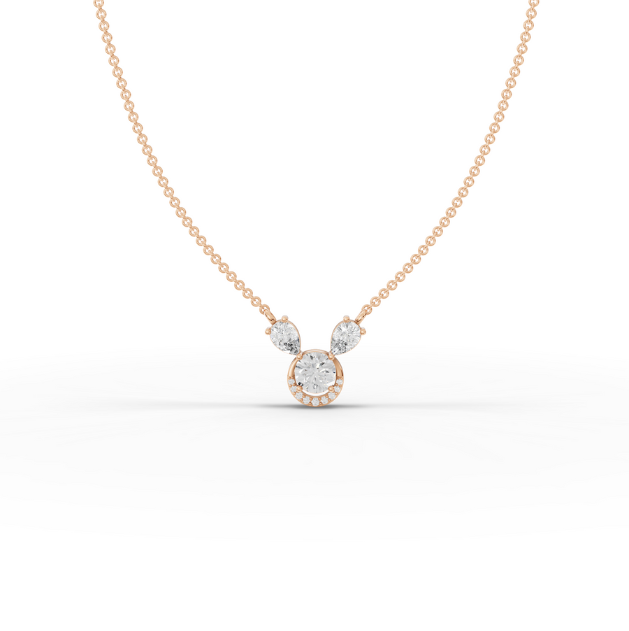 1.75 Ct Round Halo April Birthstone Pendant