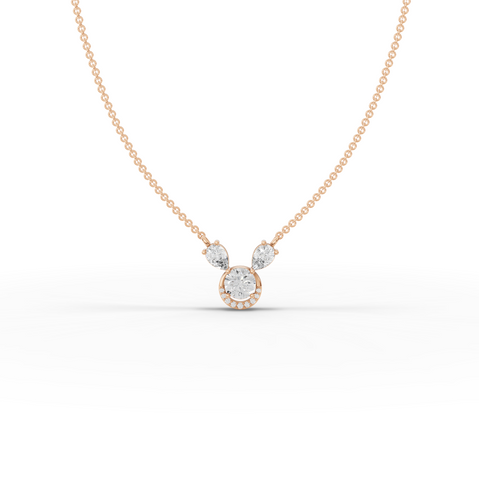 1.75 Ct Round April Birthstone Diamond Halo Pendant Necklace 1.00 Ct Center
