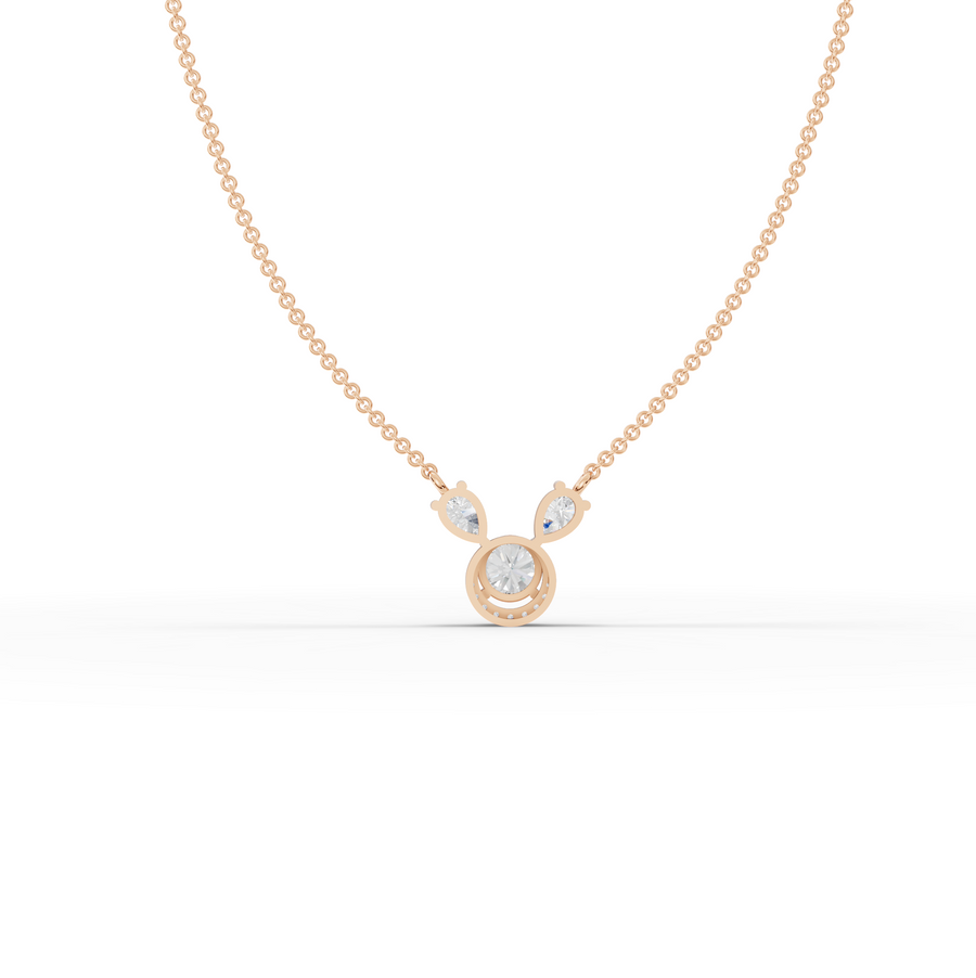1.75 Ct Round Halo April Birthstone Pendant