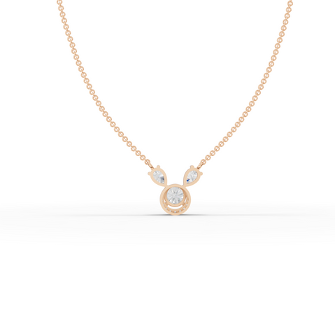 1.75 Ct Round April Birthstone Diamond Halo Pendant Necklace 1.00 Ct Center