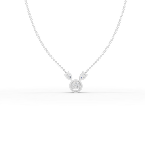 1.75 Ct Round April Birthstone Diamond Halo Pendant Necklace 1.00 Ct Center