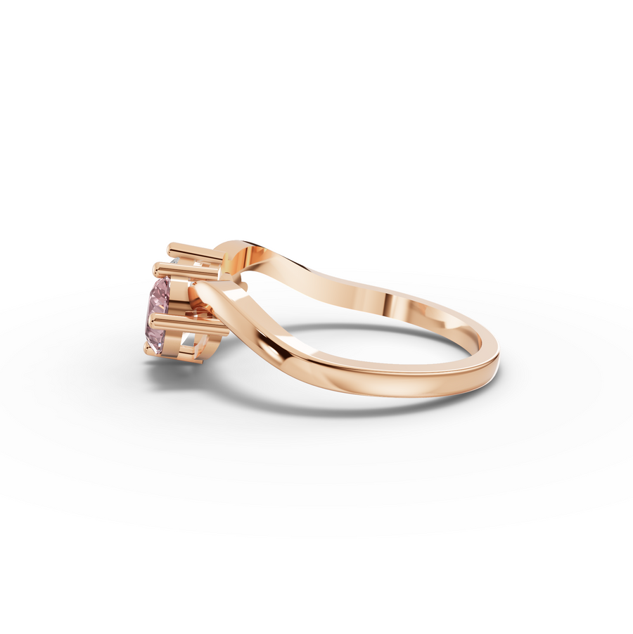 1.00 Ct Pear Pink Tourmaline Bypass Ring
