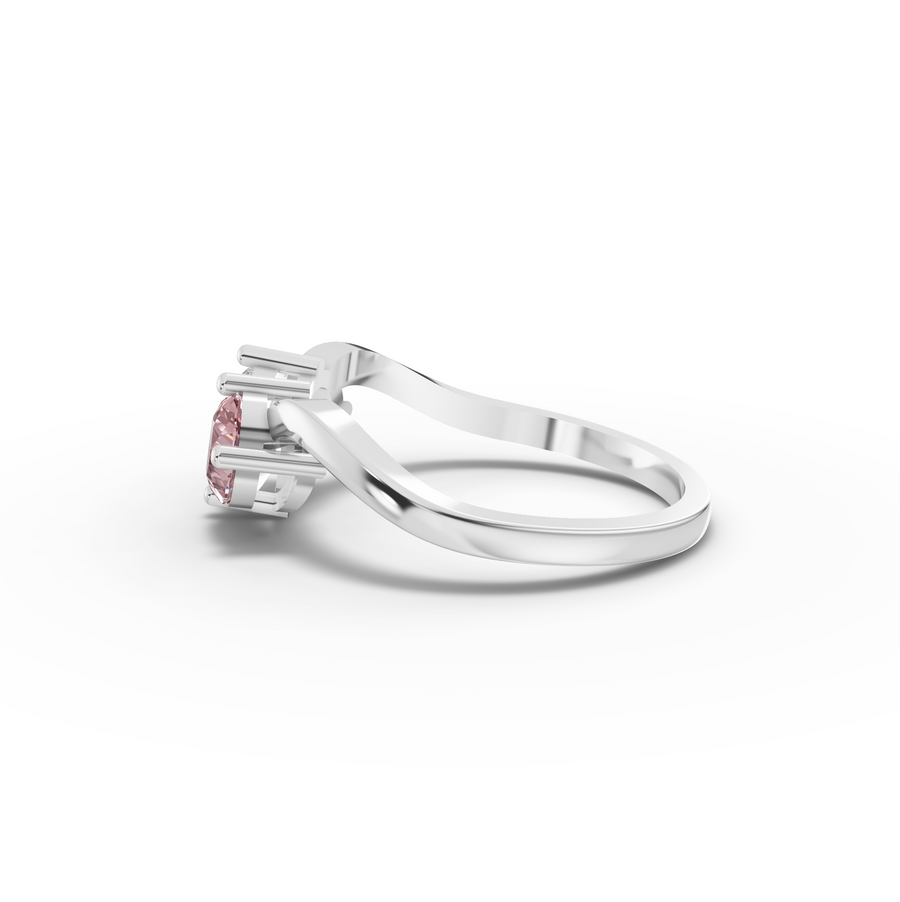 1.00 Ct Pear Pink Tourmaline Bypass Ring