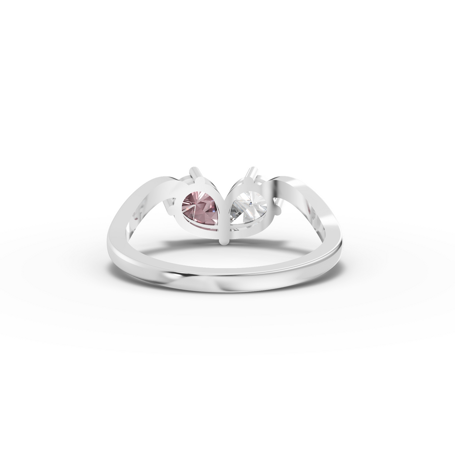 1.00 Ct Pear Pink Tourmaline Bypass Ring