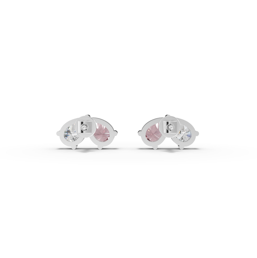 1.00 Ct Pear Pink Tourmaline Two-Stone Stud Earrings