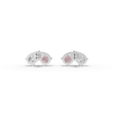 1.00 Ct Pear Pink Tourmaline Two-Stone Stud Earrings