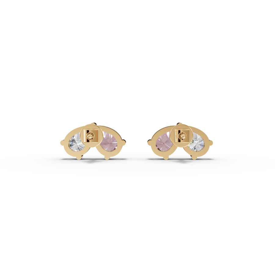 1.00 Ct Pear Pink Tourmaline Two-Stone Stud Earrings