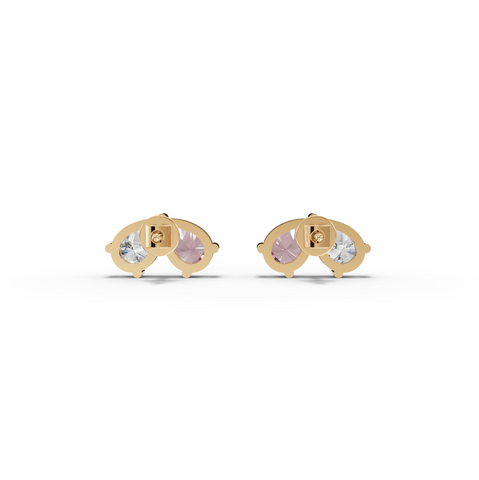 1.00 Ct Pear Pink Tourmaline Two-Stone Stud Earrings