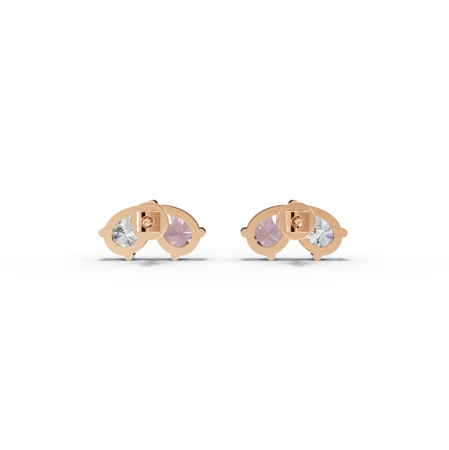1.00 Ct Pear Pink Tourmaline Two-Stone Stud Earrings