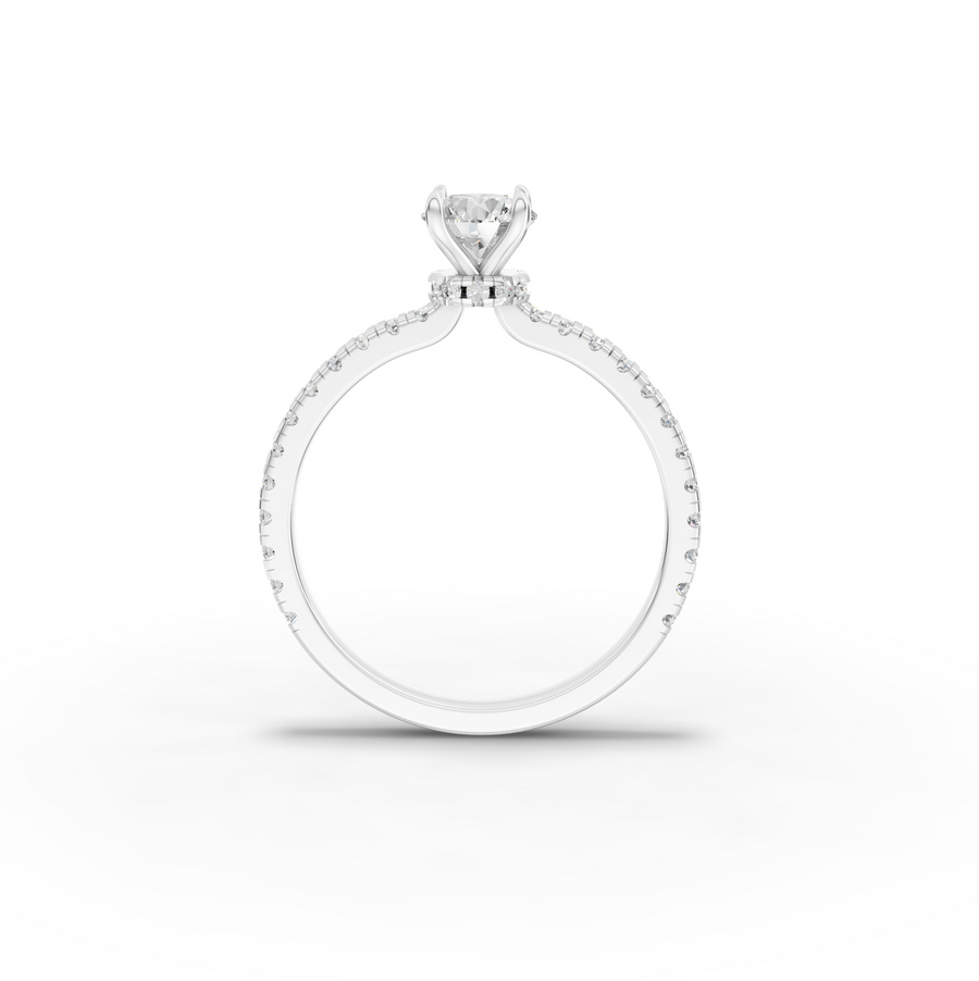 0.73 Ct Round Hidden Halo Pavé Ring