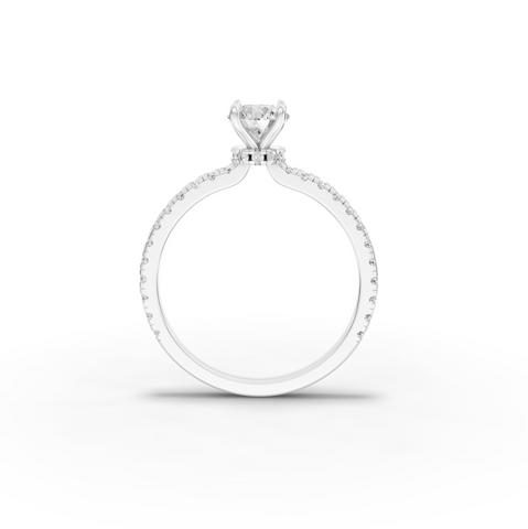 0.73 Ct Round Hidden Halo Pavé Ring