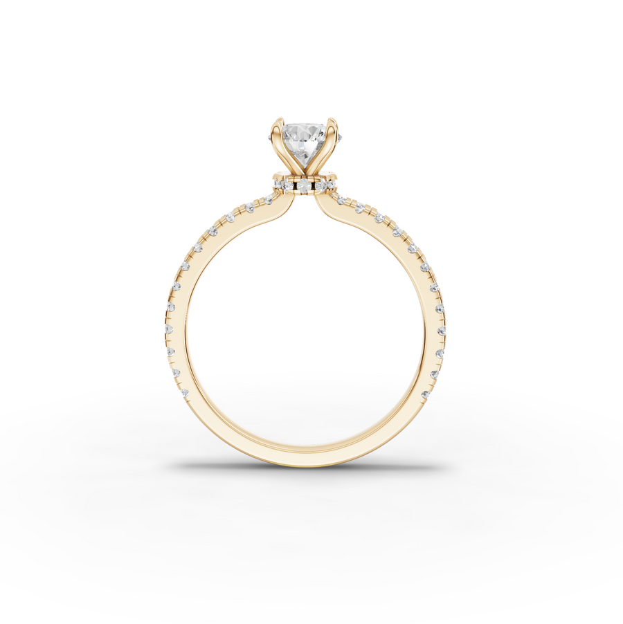 0.73 Ct Round Hidden Halo Pavé Ring